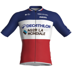 DECATHLON AG2R LA MONDIALE French Champion 2024 Short Sleeve Jersey red - blue - white AG2R112