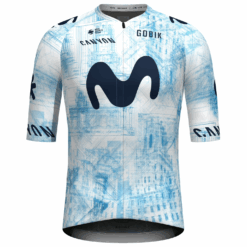 MOVISTAR TEAM Race Century La Vuelta 2024 Short Sleeve Jersey Blue - White MOVI302