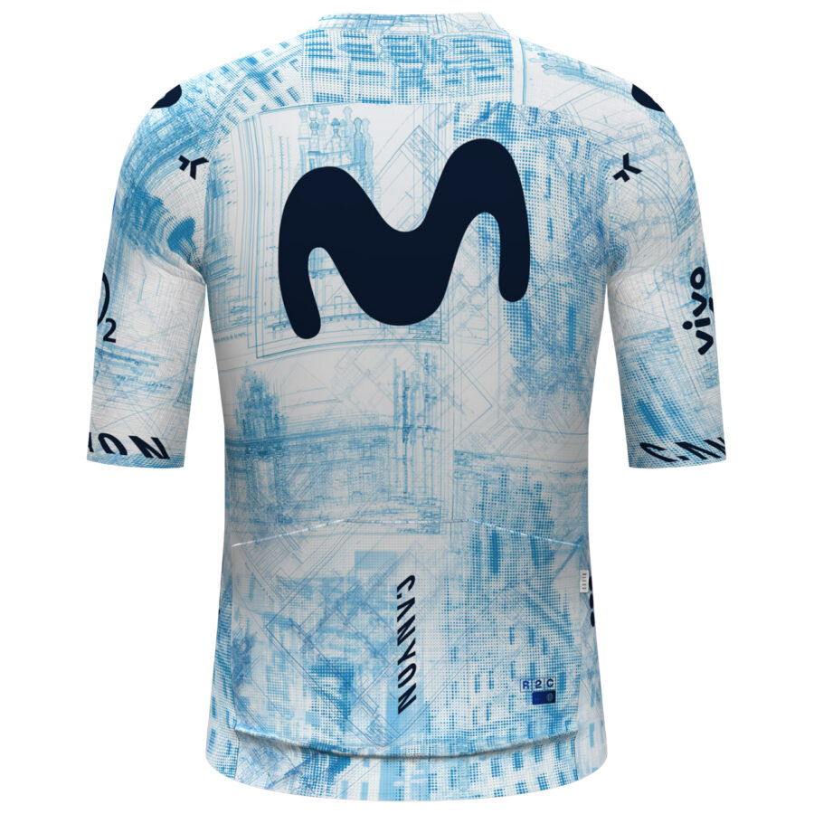 MOVISTAR TEAM Race Century La Vuelta 2024 Short Sleeve Jersey Blue - White MOVI302 - Image 2