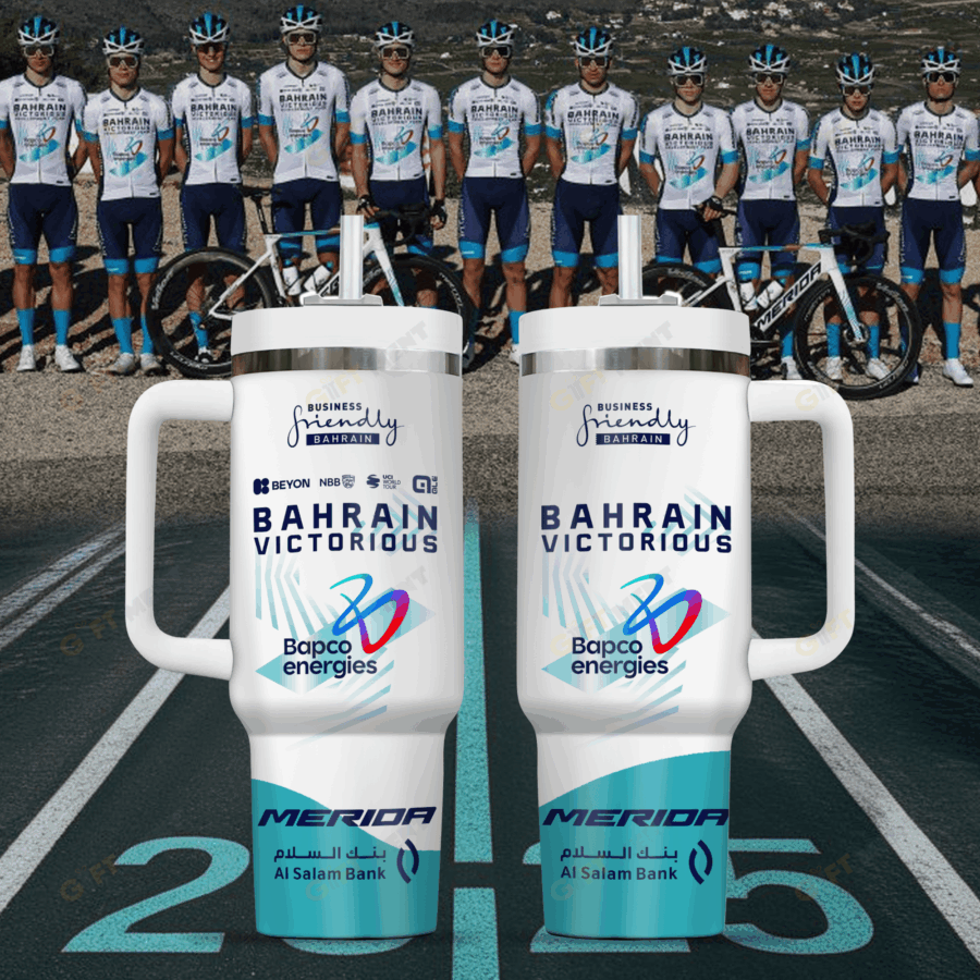 2025 Tour de France – Gobelet isotherme 40 oz Bahrain Victorious – Édition limitée BK202