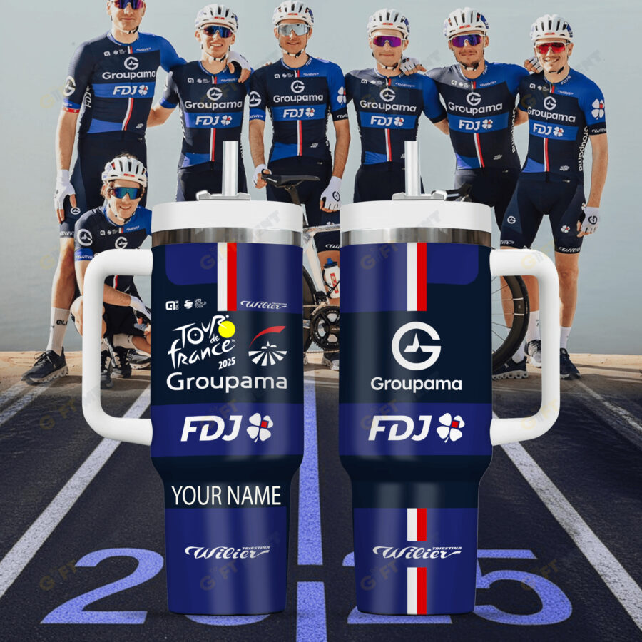 Gobelet Isotherme 40 oz Personnalisé – Tour de France 2025 – Groupama-FDJ  – Édition Limitée BK223
