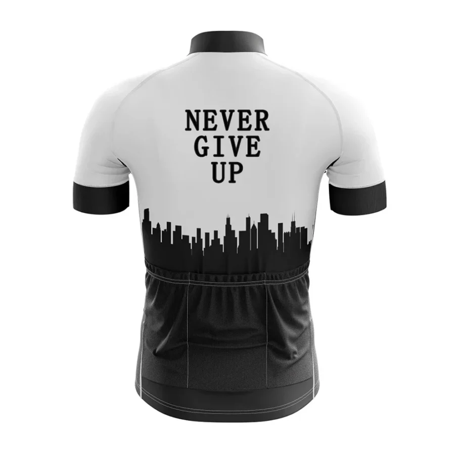Never Give Up Maillot de cyclisme à manches courtes pour hommes BK111 – Image 4