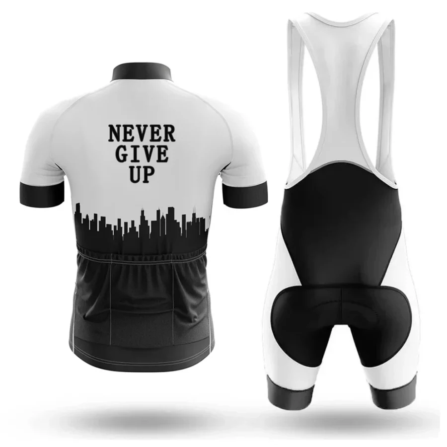 Never Give Up Maillot de cyclisme à manches courtes pour hommes BK111 – Image 2