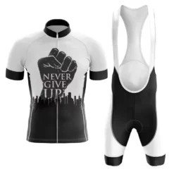 Never Give Up Maillot de cyclisme à manches courtes pour hommes BK111